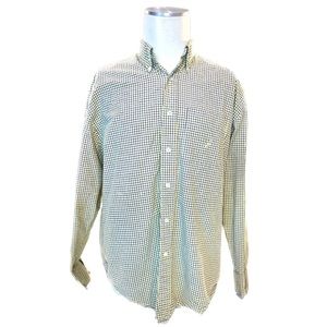 Nautica Yellow and Blue Plaid Button Down Shirt, Men’s Size Large
